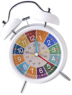 UncleS Loud - Reloj despertador con doble campana, silencioso, mecánico con luz nocturna para personas que duermen mucho