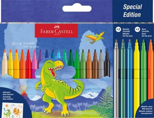 Filzstift Dino 18+6 + Sticker (0.17 kg)