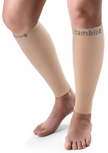 CAMBIVO Polpaccera Compressione Uomo Donna, Calze Compressione Graduata, Calze Antitrombo 20-30mmHg, Gambaletti Compressione, Calze Elastiche Contenitive per Vene Varicose, Sport, Corsa, Fitness
