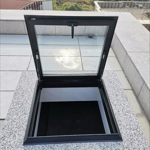 Toit Fenêtre De Toit Skylight Fenêtre Avec Double-couche De Verre Trempé,Éclairage Toit Incliné Et Plat,Fenêtre Puits Pour Maison,Fenêtre De Sortie De Secours Pour Grenier/sous-sol(LxW24x24in)