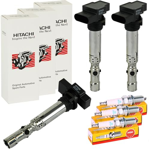 BandelOne enthält 3 Astemo Hitachi Zündspule+NGK Zündkerzen für Fabia 1+2 Fox Polo 9N Sea