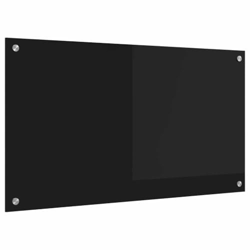 vidaXL Küchenrückwand Schwarz 90 x 50 cm Gehärtetes Glas