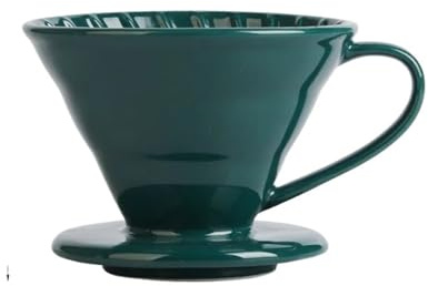 1 stücke Keramik Kaffeefilter-Becherhalter Übergießen Espresso Kaffee Tropf Kaffeekörbe Percolator Mehrwegbecher Kaffeezubehör(Dark Green)