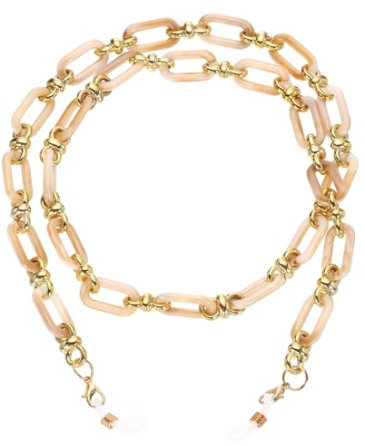 QUARKZMAN Acryl Brillenkette Damen Brillenhalter Um Den Hals SonnenBrillenband Brillen Kette Lanyard Brillenhalter Kette Brillenbänder für Brille Sonnenbrille Mask Damen