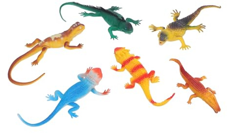 Chrees 6 Figuras de Lagarto, Juguetes Realistas de Animales Reptiles para Aprendizaje Educativo de Niños, con Material de PVC de Primera Calidad para un Tiempo de Juego Seguro