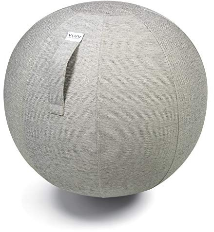 VLUV Palla da Seduta in Stoffa STOV, Sedile ergonomico per casa e Ufficio, Colore: Concrete (Grigio), Ø 60cm - 65cm, Pregiata Stoffa per Rivestimento mobili, Robusta e indeformabile, con Maniglia