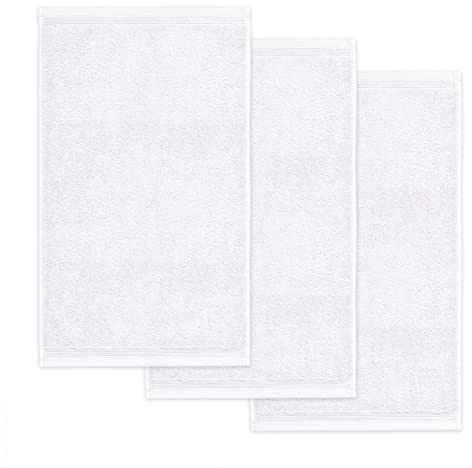 möve Superwuschel Gästetuch 30 x 50 cm aus 100% Baumwolle, snow 3er Set
