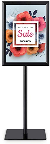 COSTWAY Infoständer A3, Informationsständer höhenverstellbar, Plakatständer, Kundenstopper, Präsentationsständer, Werbeständer, Posterständer, Aufsteller (Schwarz)