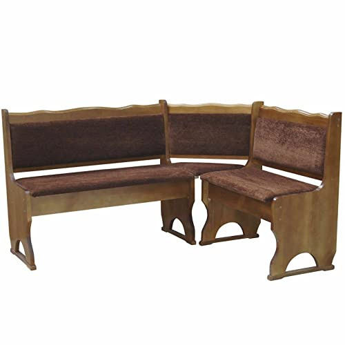 k koma Polster Eckbank Kiefer Holz, Eiche Farbe mit Polsterung MASSIVHOLZ - NEU BRAUN (120 x 160)