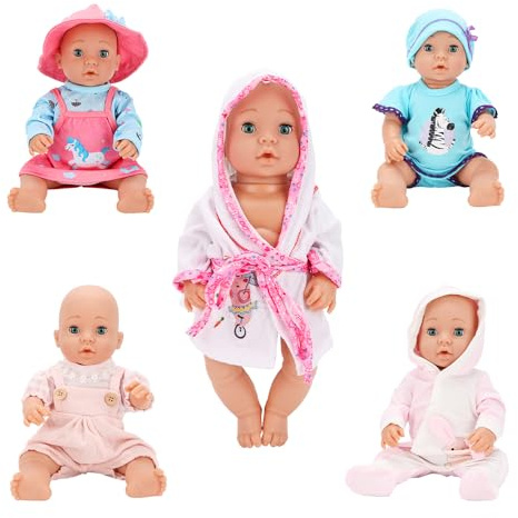 Miunana 5X Vestidos Verano Casual Ropas para New Born 14- 18 Pulgadas Muñeca bebé 35 - 46 cm Doll Baby Born
