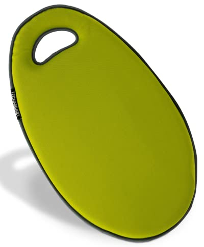 TECHNIGART Knie-Kissen für Indoor & Outdoor - Sitz-Polster für unterwegs, Garten-Arbeit, Camping, etc. - Sitz-Kissen mit Griff - Sitz-Unterlage Grün