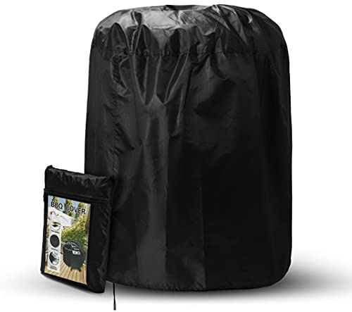 Mutsitaz Funda Protectora para Barbacoa de Gas, Resistente a la Lluvia, Resistente al desgarro, Resistente al Agua y al Polvo, con Correas Autoadhesivas y Bolsa de Almacenamiento (Redonda 77 x 90cm)
