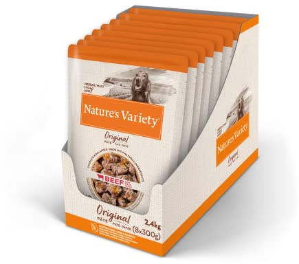 Nature's Variety Original No Grain - Paté para Perros Adultos con Buey - Caja 8 x 300 g