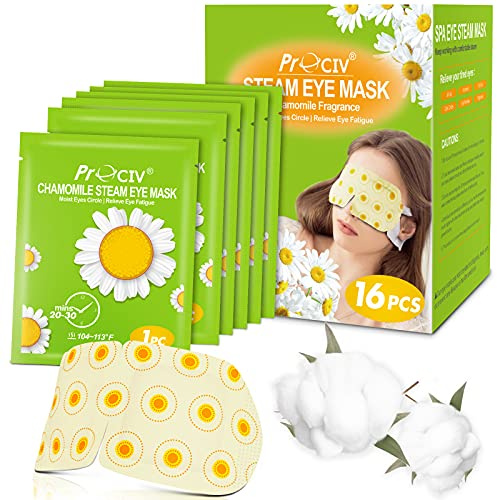 ProCIV Augenmaske Wärmend, Steam Eye Mask, Einweg Selbsterwärmende Augenmasken für Trockene Augen, Augenschwellungen und Gerstenkörner, Schlaf-Geschenkset für Reisenund Familie