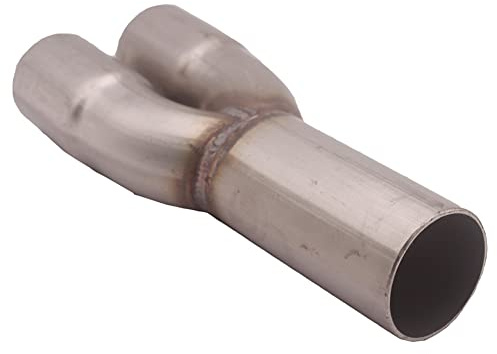 1,5-Zoll ID Merge Sammler,Asudaro Universal Y-Rohr Edelstahl Auspuff Merge Collector Dual 1,5 '' ID Einlass Single 1,75 '' OD Auslass Auspuff Adapter Stecker Autoteile,Silber-