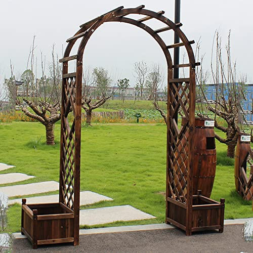 Arches De Jardin De Pergola, Arches De Rosier Pour Plantes Grimpantes Arches De Soutien De Rose Décor De Jardin, Pergola En Bois Massif, Arches De Mariage Décoratives,withflowerscrate-230x50x226