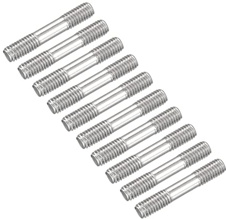 METALLIXITY 50Stk Beidseitige Stiftschraube M6 35mm 304 Edelstahl Stabschraube für Haushalt