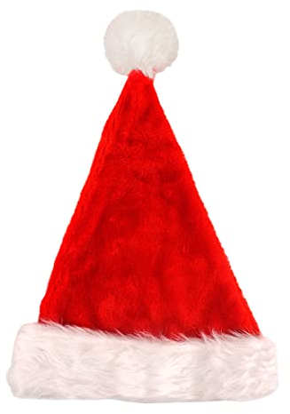 FAIRY BOUTIQUE Unisex Weihnachtsmannmütze mit Bommel, 29 x 42 cm, Rot / Weiß