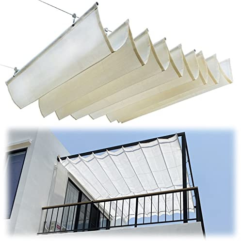 Geovne Onda Vela d'Ombra Ricambio,Ombra a Onda Vela,Tenda a Vela Estensibile,Copertura Dell'Ombra Traspirante,Telo Ombreggiante,70% Tasso di Ombreggiatura,per Pergola,Bianca (1x4m/3.3x13ft)