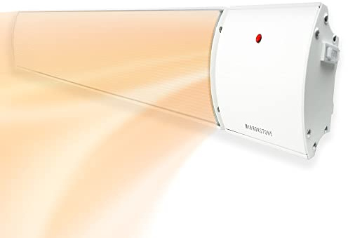 Mirrorstone White 2400W Helios Infrared Bar Heater For Indoor Outdoor Office Warehouse Patio Conservatory