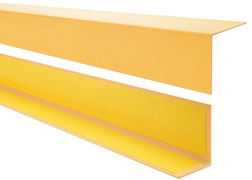 Quest Cornière PVC 40 x 40 mm Rigide - Doré, 200 cm | Profilé d'angle rigide autoadhésive, protège coins et rebords des chocs, pose facile, couloirs, escaliers & murs
