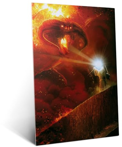 Displate Offiziell Herr der Ringe MetallPoster Magnetische Befestigung Inklusive Lizenziert Bilder Hochwertiges Poster Lord of the Rings Characters - You shall not pass! Poster 45 cm x 32 cm
