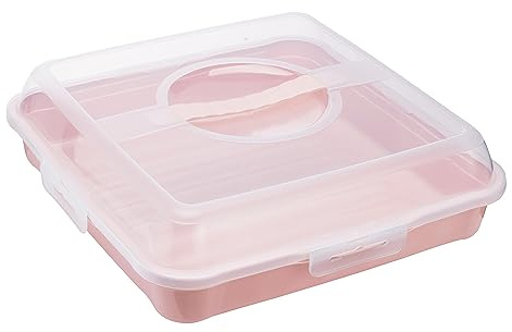 keeeper Boîte à Sandwichs, Gâteaux et Muffins, polypropylène, Carrée, Enrico, Nordic Pink (Rose), 34,5 x 34,5 x 10,5