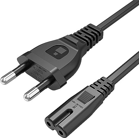 YAODHAOD 0.5M Netzkabel 2 polig,Typ C Eurostecker auf C7 Buchse Euro-Netzkabel,für PS5 / PS4 Euro 8 TV Blu-Ray Haushaltsgeräte Netzteile (0.5M)
