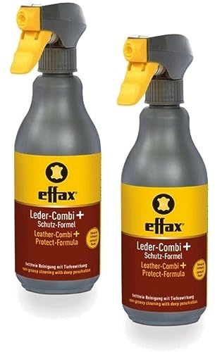 RL24 Effax - Leder-Combi + Schutz-Formel | reinigende Lederpflege | nimmt Schmutz, Dreck & Fett auf | Lederreiniger mit milden Tensiden | Pflege ohne zu fetten | 2 x 500 ml Spray (2er Set) | Reinigende Lederpflege – nimmt Schmutz, Dreck & Fett auf – Lederreiniger mit milden Tensiden – Pflege ohne zu fetten