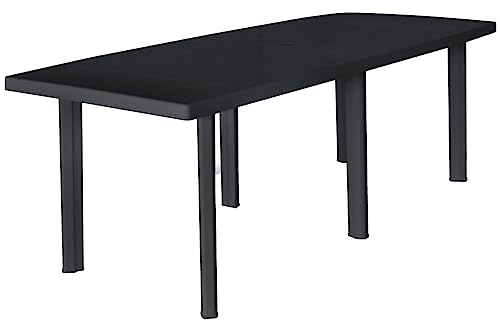 ULUYYUC Gartentisch Garten Bar Tisch Tisch Garten Terrasse EsstischGartentisch Anthrazit 216 x 90 x 72 cm Kunststoffgeeignet für Balkone, Terrassen und Laubengänge
