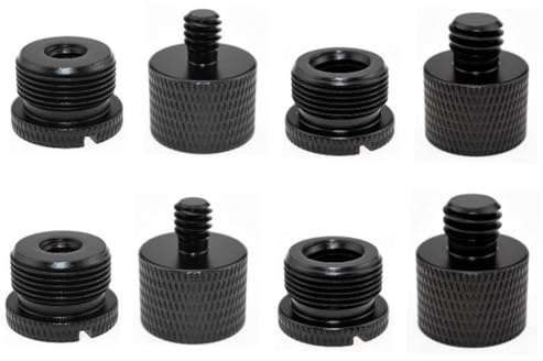 VIVIIHOO Mikrofon Adapter Gewindeadapter 1/4 auf 5/8 Zoll Adapter Stativ Adapter 5/8 auf 3/8-8-teiliges Set für Mikrofonstative und Kameras