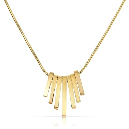 Made by Nami Schlangenkette Gold mit Anhänger 40 + 5 cm Wasserfest Boho Schmuck Damen und Mädchen