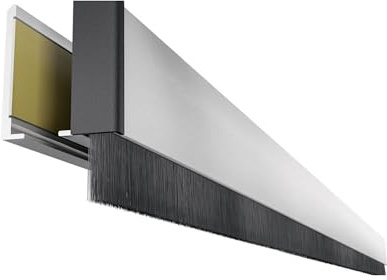 Gedotec Bodendichtung | 1 Stück Glas-Türdichtung 8 x 28 mm selbstklebend | GLASS BRUSH | Länge 1030 mm - kürzbar | Dichtung für Glastüren | Türbodendichtung windschutz kältefeind