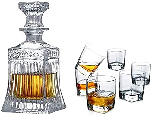 Aioneer Ensemble de Carafe à Whisky Haut de Gamme, Verres en Cristal Transparents, Fermeture de Verres à décanter