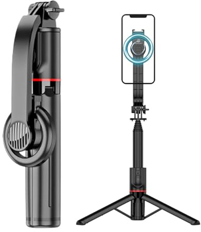 itrimaka Trépied pour Perche à Selfie, Support de trépied pour téléphone Portable - Trépied magnétique avec Selfie sans Fil | Rotation à 360 degrés, Perche à Selfie Extensible pour l'enregistrement