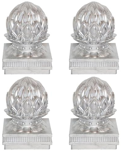 4 pièces Capuchons pour Poteaux De Clôture, pour Clôture De Jardin en Bois - Capuchons pour Poteaux en Bois - Aluminium - Capuchons pour Poteaux de Escaliers de Villa, 150x150mm