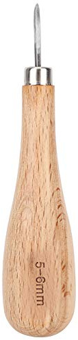 Baxnore Leather Tailors Awl, Wooden Handle Grab Bucket, Gourd Shaped Sewing Awl, Rhombus Awl, Wood Handle Scratch Awl, Braddle Tool for Punching Holes (5-6mm)