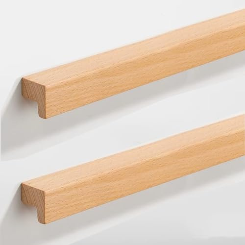 SYZOW 6 Stück Möbelgriffe Holz, Schrankgriffe, Lochabstand 160mm Holz Griffe Möbel
