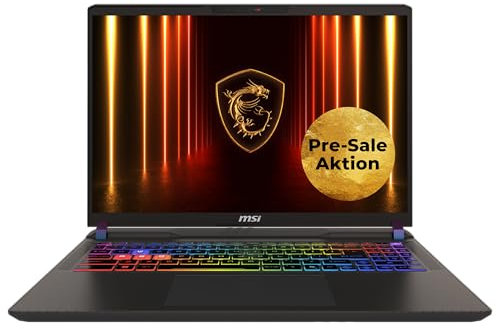 MSI Vector 16 HX AI Gaming-Laptop, 16 QHD+ 240 Hz Display, Intel® Core™ Ultra 7 255HX, NVIDIA GeForce RTX 5070 Ti, 16 GB RAM, 1 TB SSD, Windows 11 Home, QWERTZ Tastatur, Cosmos Grau, A2XWHG-264