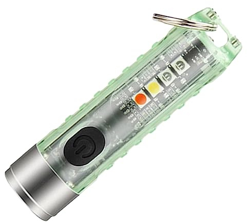 HEMOTON Schlüsselanhänger Taschenlampe LED, USB Aufladung, ABS/Edelstahl | Kompakt, Hohe Leuchtkraft, Einfach zu Bedienen, für Outdoor Einsatz, Handlich Am Schlüsselbund