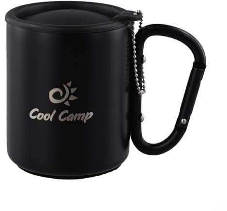 SiSinkal Tasse à café Isotherme en Acier Inoxydable avec Mousqueton pour Sports et activités de Plein air (220 ML)