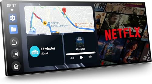 LAMTTO Carplay Pantalla con Net-flix YouTube TikTok,10.25'' Inalámbrica A-pple CarPlay y Android Auto Radio Coche con Cámara Trasera Navegación Dual Bluetooth Pantalla Dividida para iOS 10+Android 11+