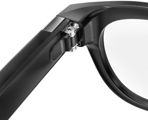 hellibito AI Smart Camera Occhiali per Uomo Donna, Fotografia 4K, Registrazione Video HD 1080P, Traduzione in Tempo Reale, Audio Open Ear (Montatura Nera-Lente Nera)