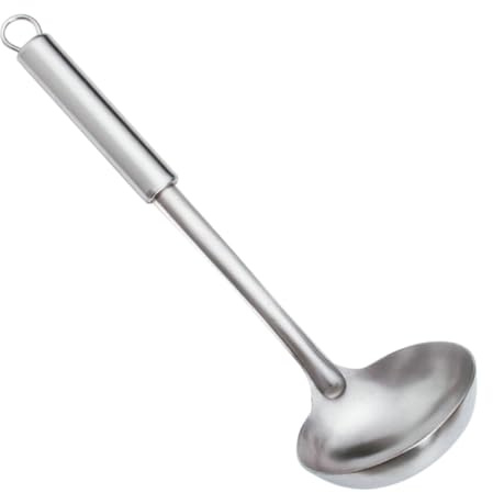 Toyvian Cucchiaio per Zuppa in Acciaio Inox 304 Resistente al Calore Manico lungo e Foro per Appendere Utensile da Cucina per Impieghi Gravosi Adatto a Uso Quotidiano e Professionale