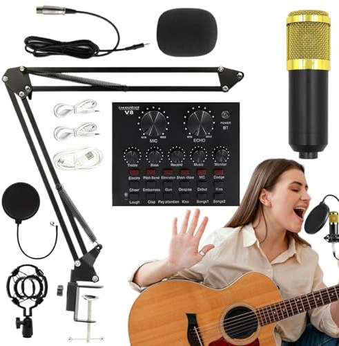 Attrezzatura Da Studio Di Registrazione Set scheda audio live streaming, | Plug And Play Kit live streaming facile da usare per conduttori, cantanti, doppiatori e studio di registra