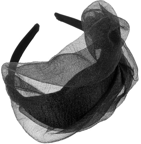 Uonlytech Bandeau Bibi Noir pour Femme Style Rétro, Confortable et Léger en Plastique et Tissu, Accessoire pour Mariage et Soirée