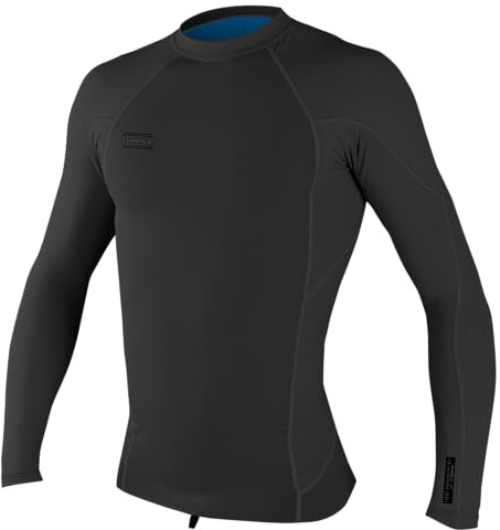 O'Neill Men's Hyperfreak 1mm Neoprene/Skins Long Sleeve Top, Black/Black, Small