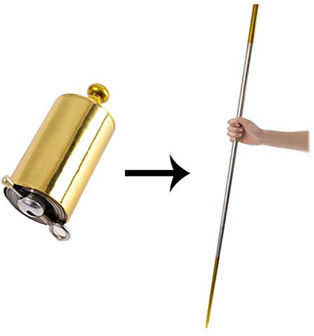 Enjoyer Zauberstab aus Metall auf den Zaubertricks für Magische Illusion, Magische Illusion, 11,9 cm (47 Zoll), Gold und Silber)