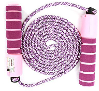 boogift Springseil Kinder, Speed Rope mit Zähler und Komfortablen Griffen, Verstellbares, Anti-Rutsch Griffe für Damen Herren Kinder Sport Training, Boxen,Training Und Fitness