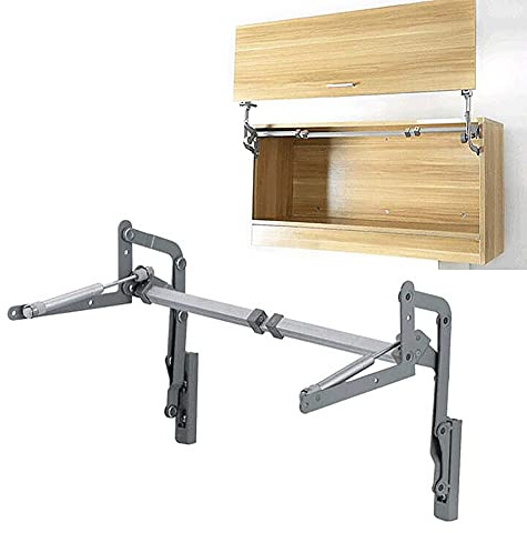 GYKLE Cabinet Door Hinges, Folding Lift up Top Table Vertical Swing Lift Up Stay Pneumatic Arm Kitchen Mechanism Hinges Durable Silent